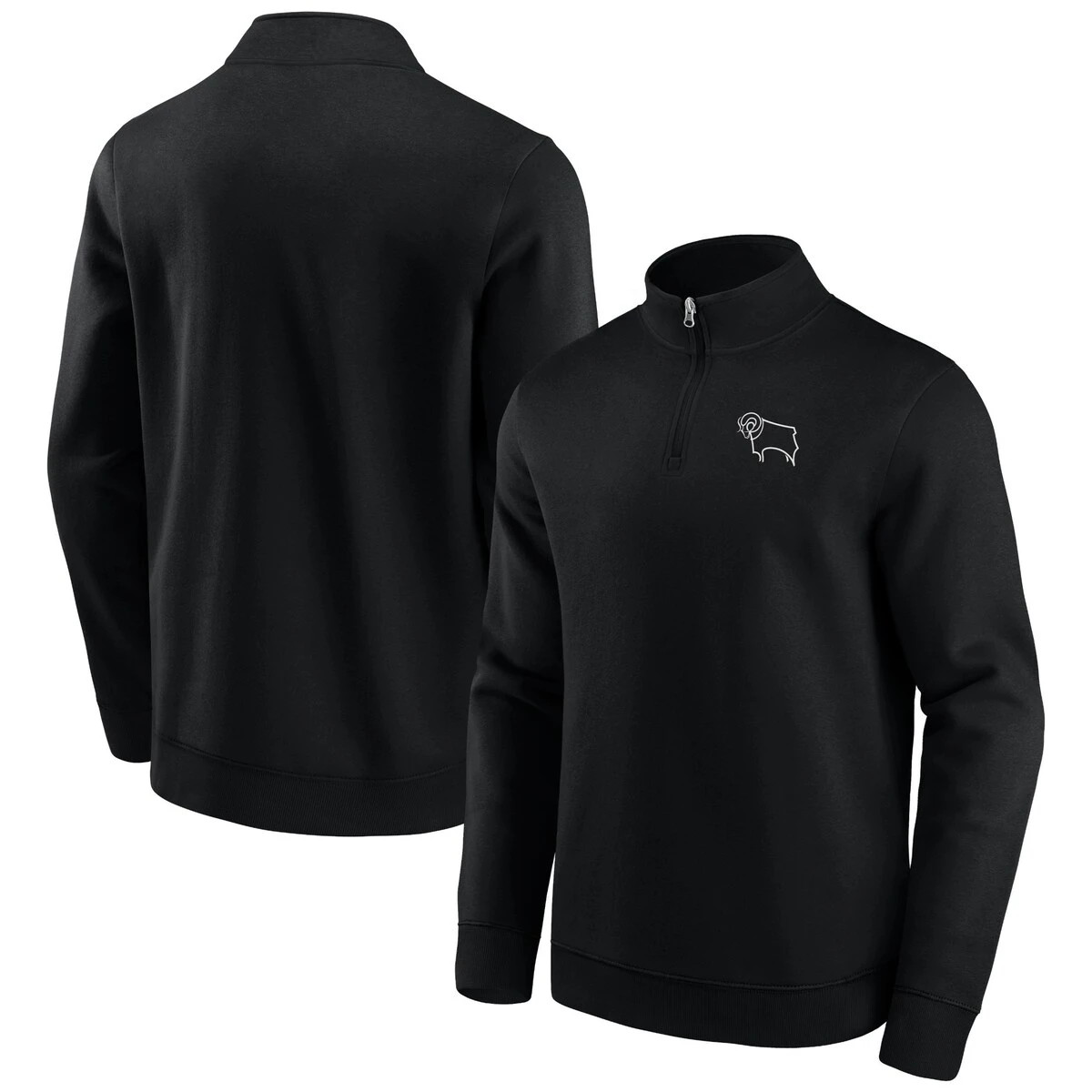 Derby County Essentials 1/4 Zip Top - Black - Mens 5 Derby County Essentials 1/4 Zip Top - Black - Mens - Image 3