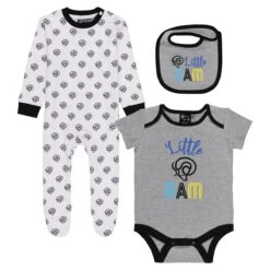 Derby County 3 Piece Layette Set - White/Black - Baby