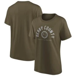 Derby County College Stamp T-Shirt - Khaki - Womens