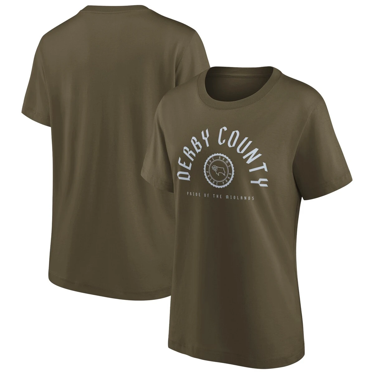 Derby County College Stamp T-Shirt - Khaki - Womens 3 Derby County College Stamp T-Shirt - Khaki - Womens