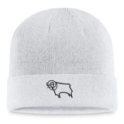 Derby County Core Cuff Beanie - White - Kids