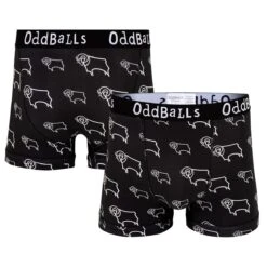 Derby County Crest Boxers - Black - Kids
