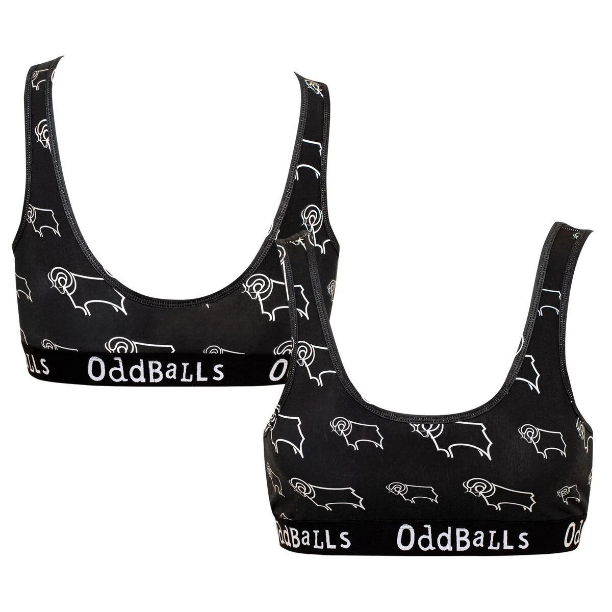 Derby County Crest Bralette - Black - Womens 3 Derby County Crest Bralette - Black - Womens
