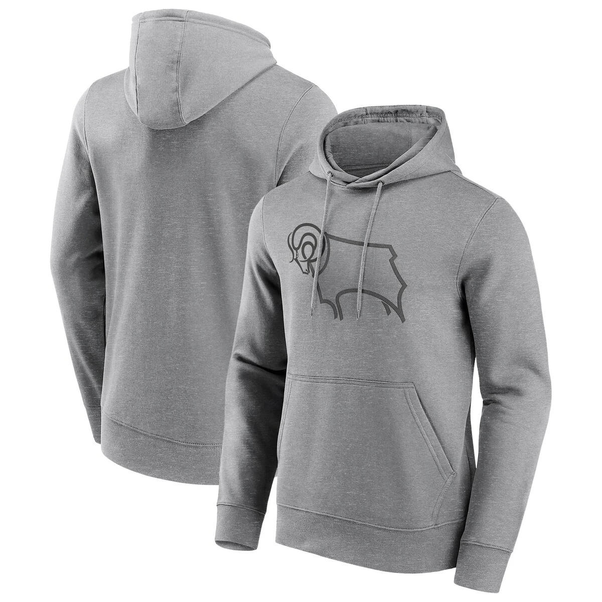 Derby County Detail Graphic Hoodie - Sports Grey - Mens 4 Derby County Detail Graphic Hoodie - Sports Grey - Mens - Image 2