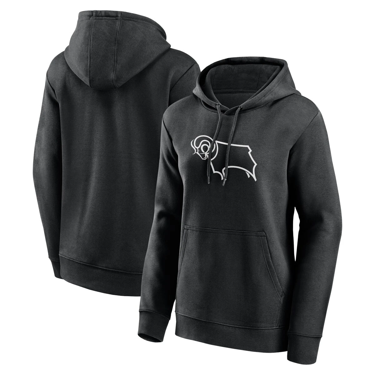 Derby County Essentials Primary Logo Hoodie - Black - Womens 4 Derby County Essentials Primary Logo Hoodie - Black - Womens - Image 2