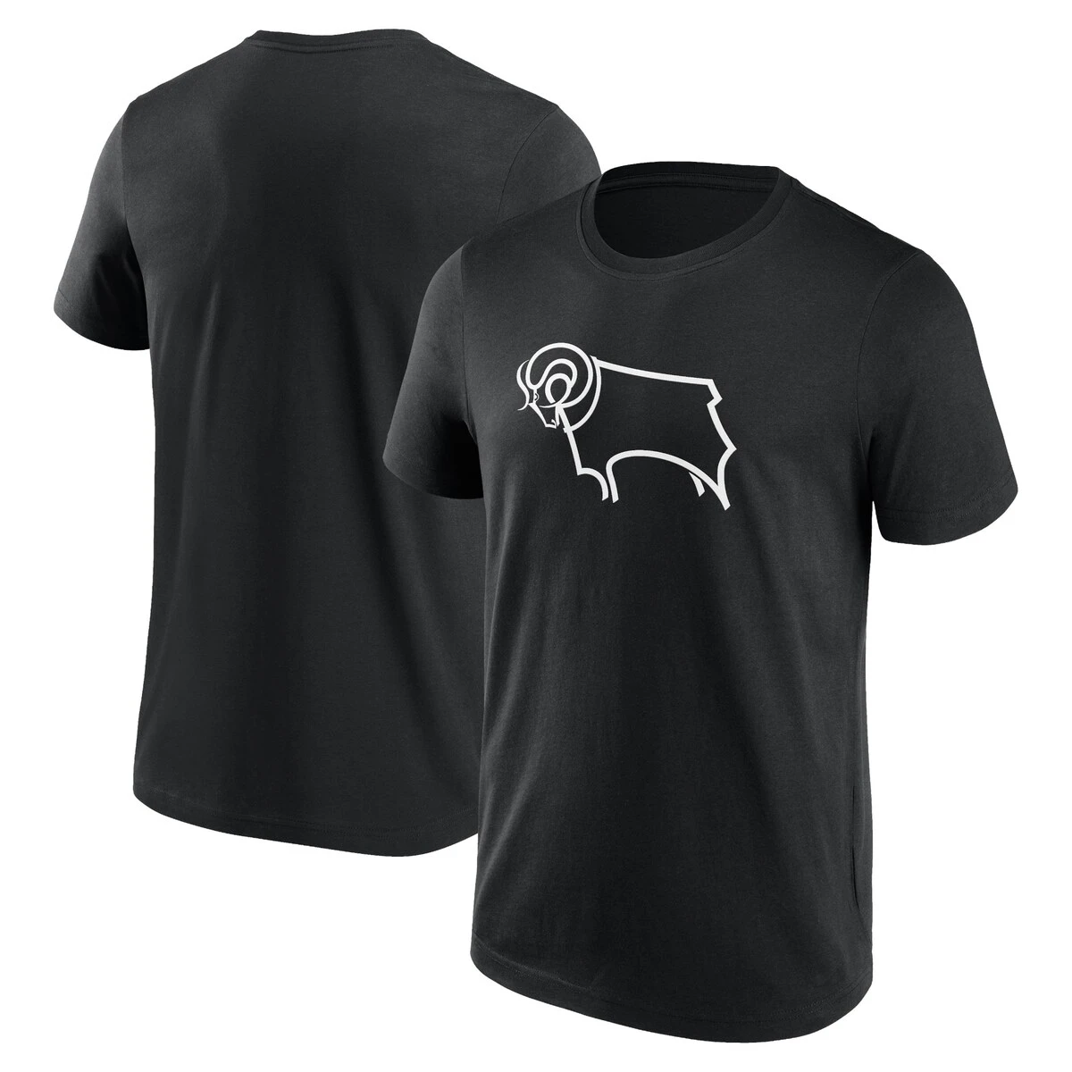 Derby County Essentials Primary Logo T-Shirt - Black - Mens 3 Derby County Essentials Primary Logo T-Shirt - Black - Mens