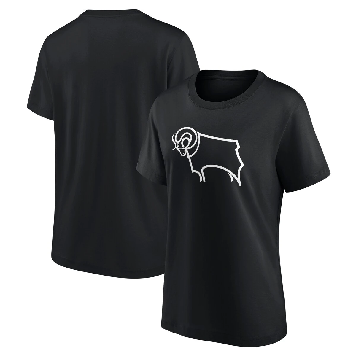 Derby County Essentials Primary Logo T-Shirt - Black - Womens 3 Derby County Essentials Primary Logo T-Shirt - Black - Womens