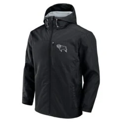 Derby County FanTech Shower Jacket - Black - Mens