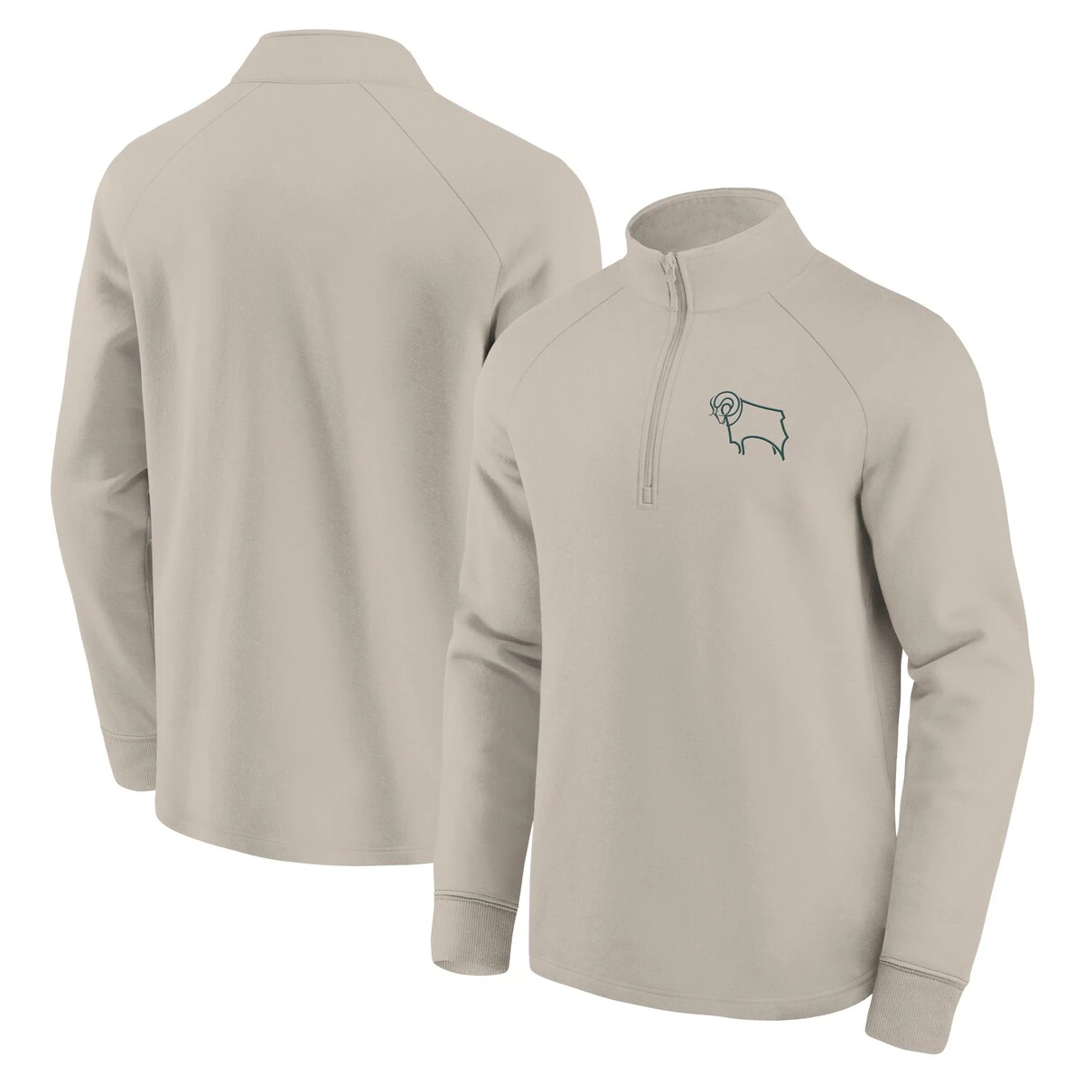 Derby County Fundamentals Half Zip Top - Oat - Mens 4 Derby County Fundamentals Half Zip Top - Oat - Mens - Image 2