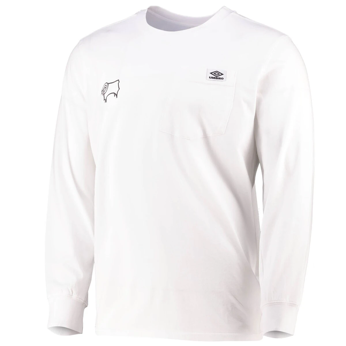 Derby County Large Logo Long Sleeve Pocket T-Shirt 5 Derby County Large Logo Long Sleeve Pocket T-Shirt - Image 3