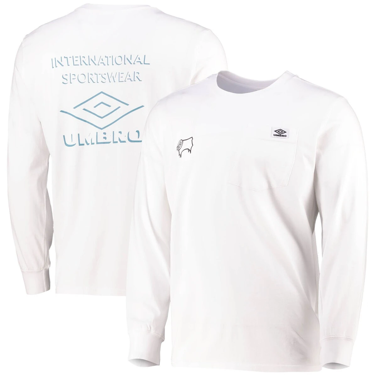 Derby County Large Logo Long Sleeve Pocket T-Shirt 3 Derby County Large Logo Long Sleeve Pocket T-Shirt