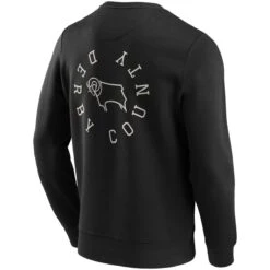 Derby County Loop Graphic Crew Sweatshirt - Black - Mens