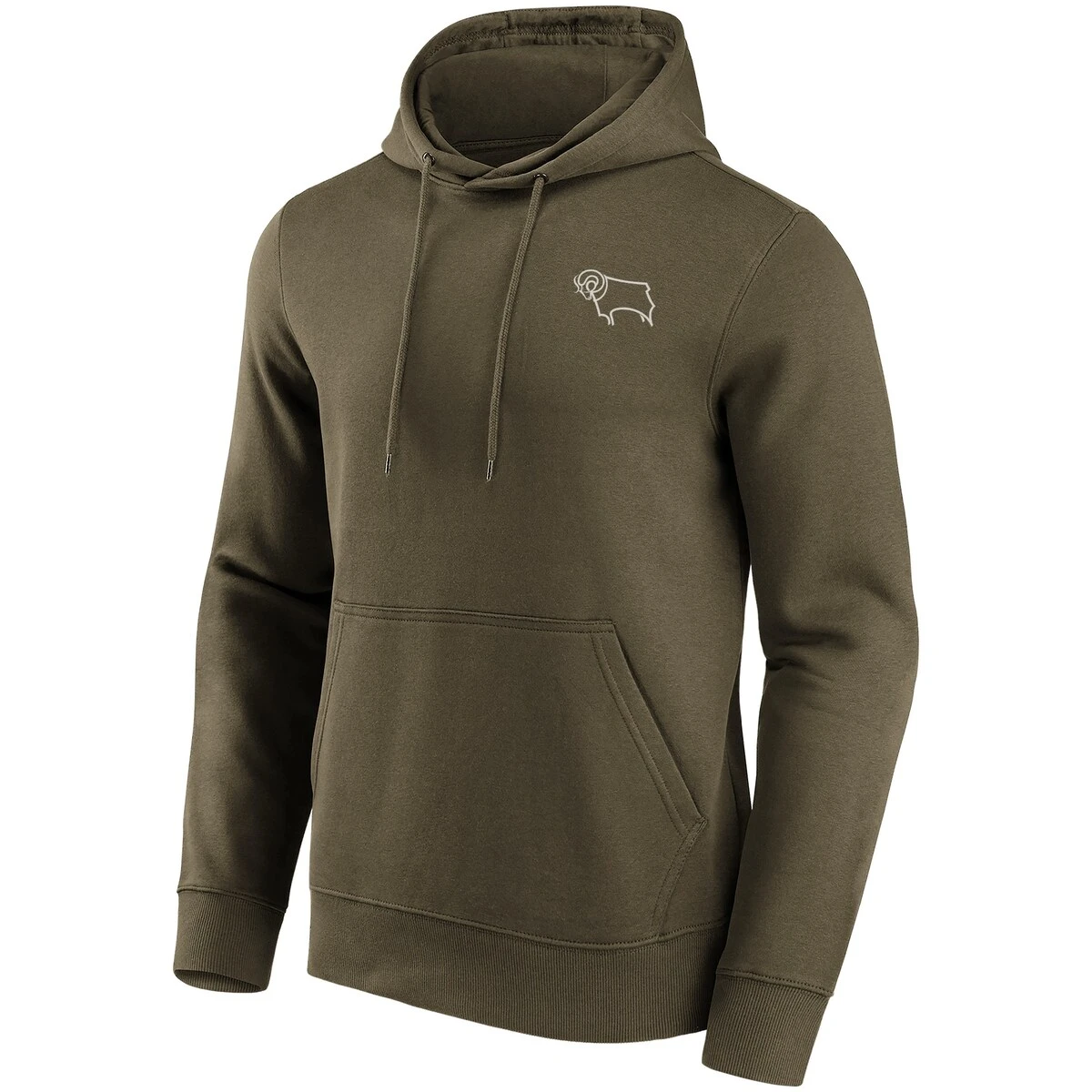 Derby County Loop Graphic Hoodie - Khaki - Mens 4 Derby County Loop Graphic Hoodie - Khaki - Mens - Image 2