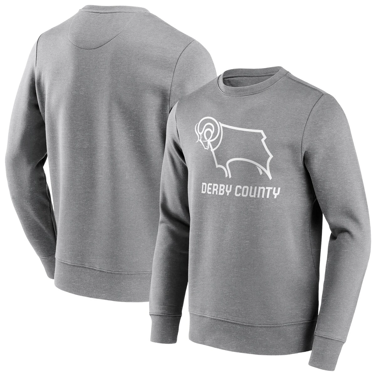 Derby County Mono Logo Graphic Crew Sweatshirt - Grey - Mens 5 Derby County Mono Logo Graphic Crew Sweatshirt - Grey - Mens - Image 3