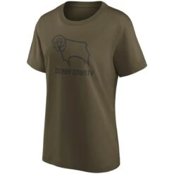 Derby County Mono Logo Graphic T-shirt - Khaki - Womens -Striker Style Store derby county mono logo graphic t shirt khaki womens ss4 p 13346200pv 1u lax06yign1fxpco0g7elv 1318aa63f22c4fe3bc20887618f2a541