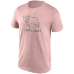 Derby County Mono Logo Graphic T-shirt - Pink - Mens