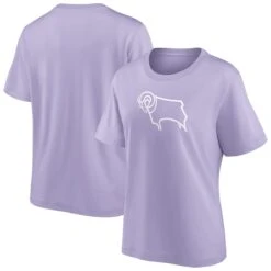 Derby County Mono Logo Graphic T-Shirt - Purple - Womens