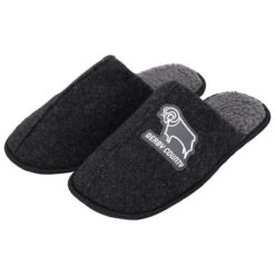 Derby County Mule Slippers - Grey - Mens