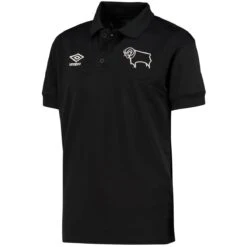 Derby County Poly Polo - Black - Kids