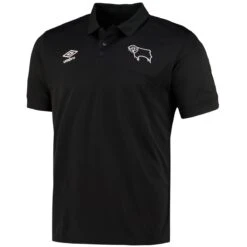 Derby County Poly Polo - Black