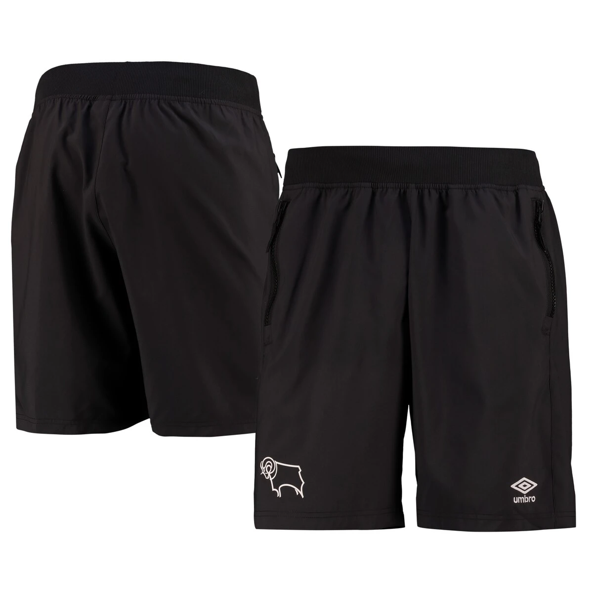 Derby County Premier Travel Shorts - Black 4 Derby County Premier Travel Shorts - Black - Image 2