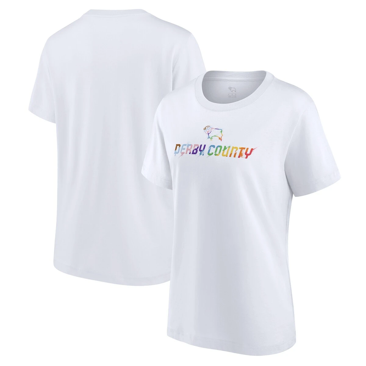 Derby County Pride Splatter Graphic T-Shirt - White - Womens 3 Derby County Pride Splatter Graphic T-Shirt - White - Womens