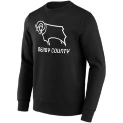 Derby County Primary Logo Crew Sweatshirt - Black - Mens -Striker Style Store derby county primary logo crew sweatshirt black mens ss4 p 13346186pv 1u ehb1f0xpo17sddcb2q5iv 888089f28f184b3790d7a061ef5a52ee