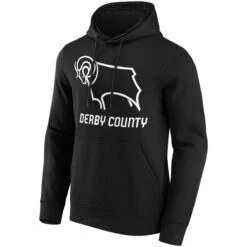 Derby County Primary Logo Hoodie - Black - Mens