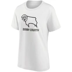 Derby County Primary Logo T-shirt - White - Womens -Striker Style Store derby county primary logo t shirt white womens ss4 p 13346197pv 1u 130kozykfz5g50foyj33v e76ae9f69c254d1bb84dcb964aacc49a