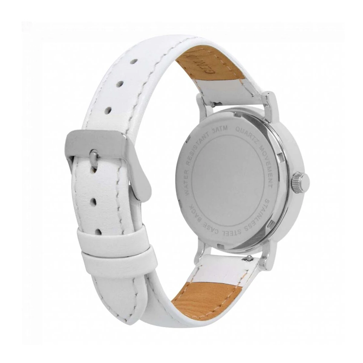 Derby County Silver Case - White Leather Strap Watch - Women's 6 Derby County Silver Case - White Leather Strap Watch - Women's - Image 5