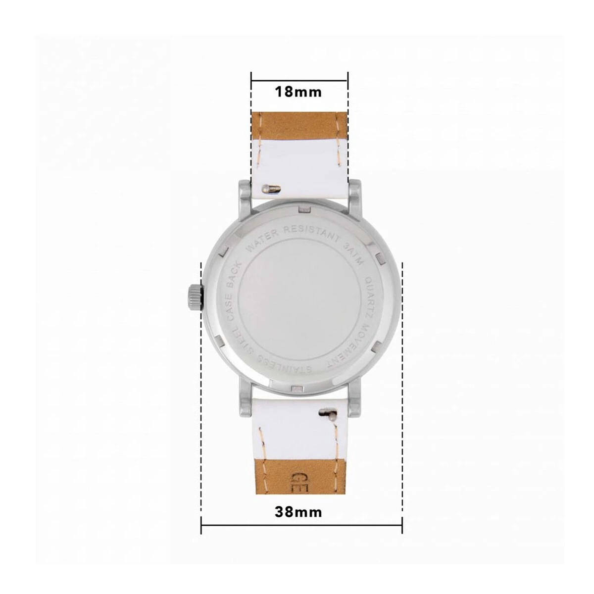 Derby County Silver Case - White Leather Strap Watch - Women's 3 Derby County Silver Case - White Leather Strap Watch - Women's - Image 2