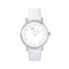 Derby County Silver Case - White Leather Strap Watch - Women's