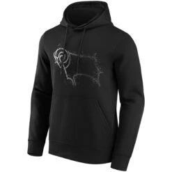 Derby County Splatter Graphic Hoodie - Black - Mens