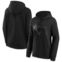 Derby County Splatter Graphic Hoodie - Black - Womens