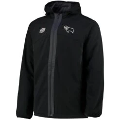 Derby County Training Shower Jacket - Black