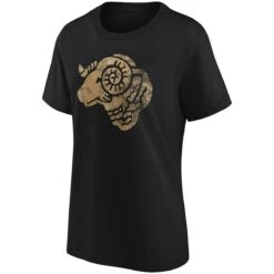 Derby County True Classics Distressed Retro Crest T-Shirt - Black - Womens