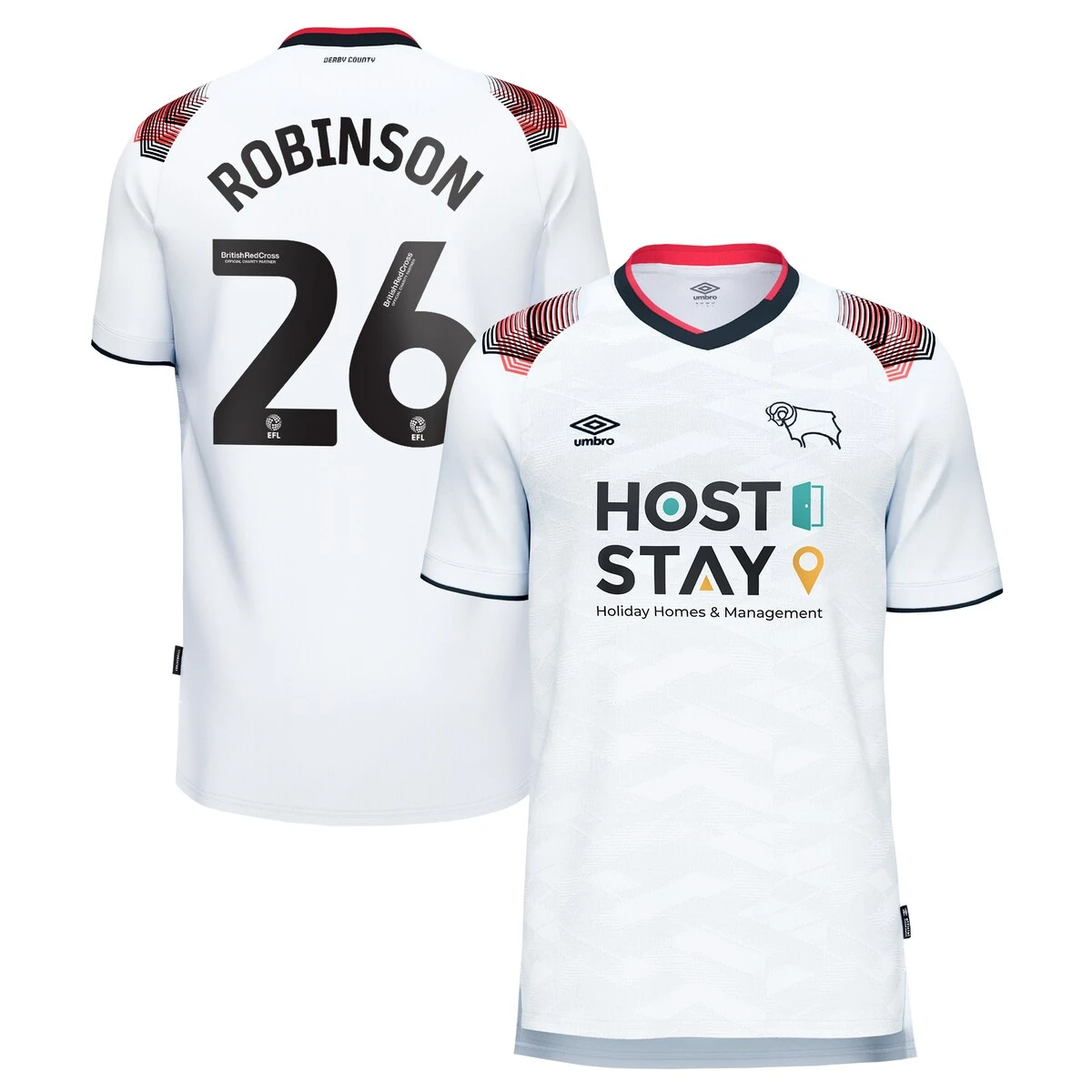 Derby County Umbro Home Shirt 2023-24 - Kids - Darren Robinson 26 4 Derby County Umbro Home Shirt 2023-24 - Kids - Darren Robinson 26 - Image 2