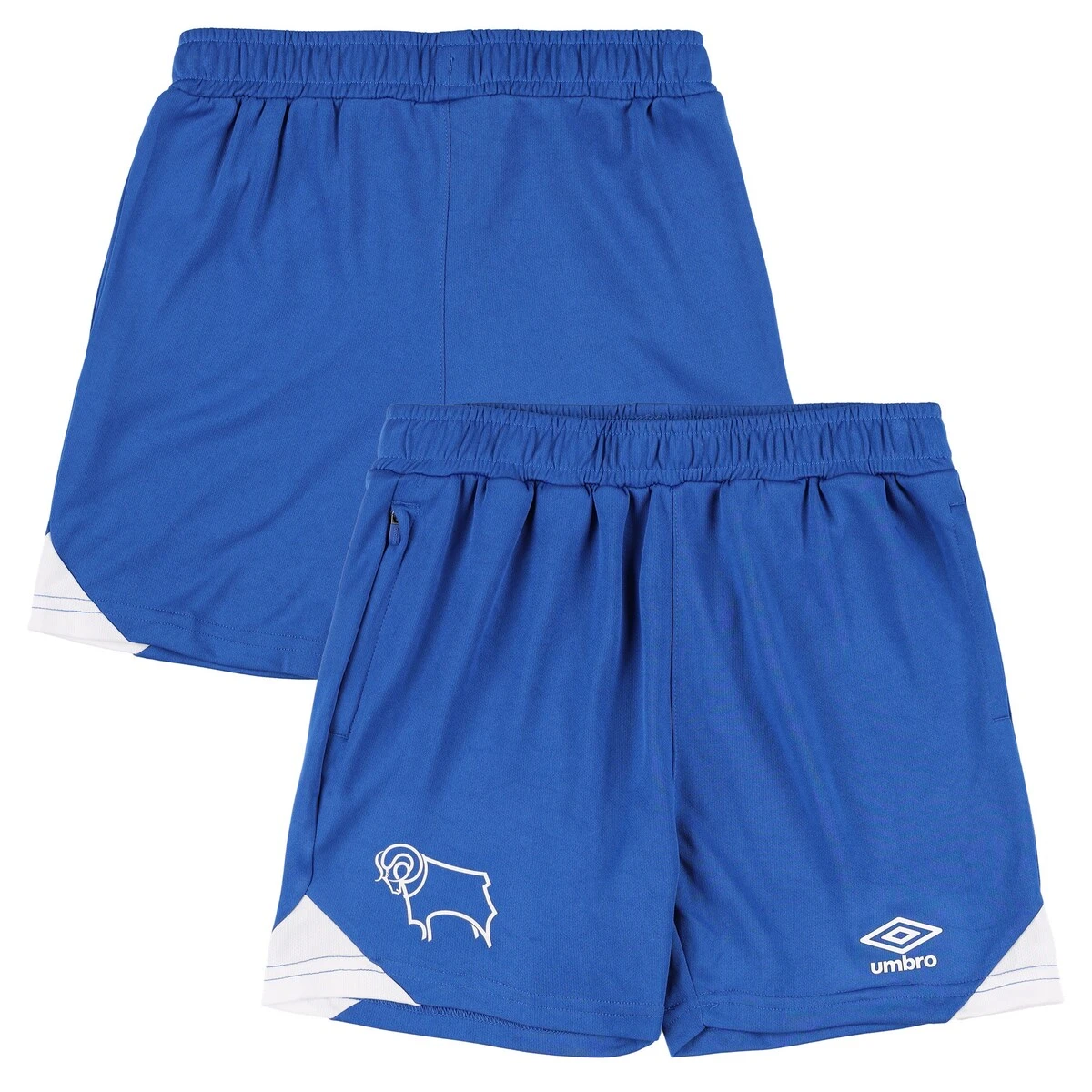 Derby County Umbro Training Shorts - Blue - Kids 5 Derby County Umbro Training Shorts - Blue - Kids - Image 3
