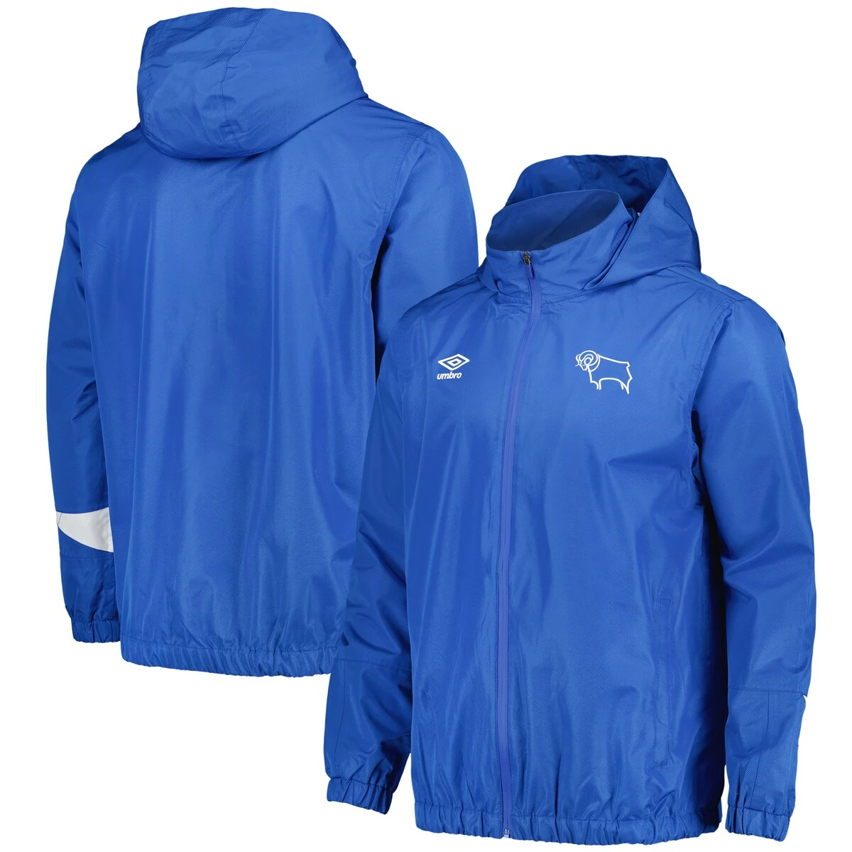 Derby County Umbro Training Waterproof Jacket - Blue 3 Derby County Umbro Training Waterproof Jacket - Blue
