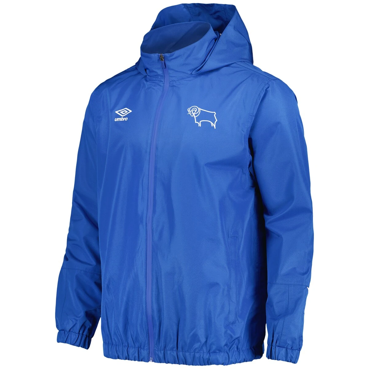 Derby County Umbro Training Waterproof Jacket - Blue 5 Derby County Umbro Training Waterproof Jacket - Blue - Image 3